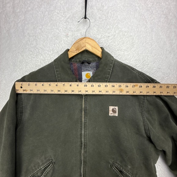 Carhartt Detroit Jacket Blanket Lined Mens Large J146 MOS Moss Green - Picture 7 of 11
